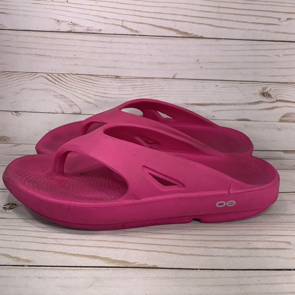 Oofos Ooriginal Flop Flops Womens Size 11 Hot Pink Comfort Recovery Sandals - Picture 4 of 9